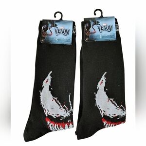 Marvel Venom Crew Socks 2 Pair Black Unisex